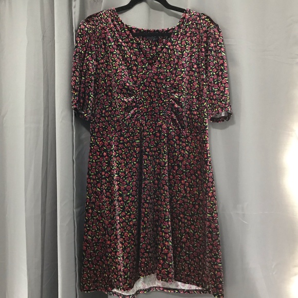TopShop Mini Velvet Floral Dress - Picture 1 of 3
